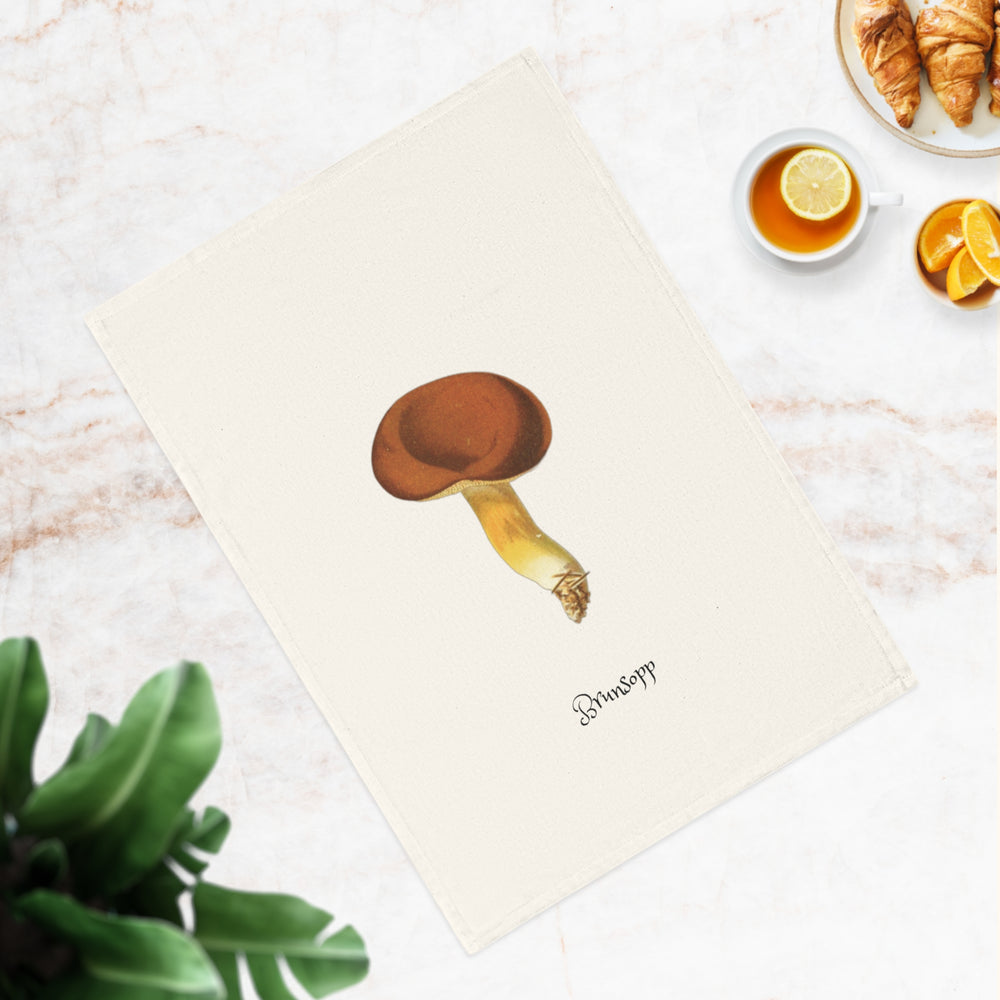 "Brunsopp" - Organic Tea Towel with Edible Mushrooms