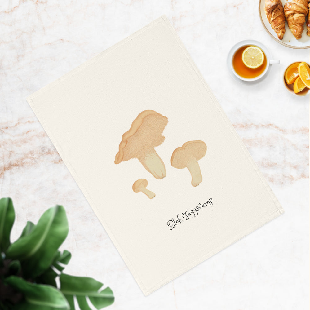 "Blek Taggsvamp" - Organic Tea Towel with Edible Mushrooms