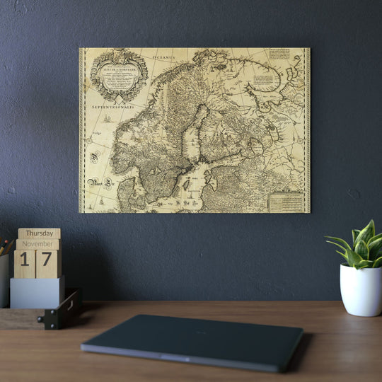 Old map of Sweden - Metal Print