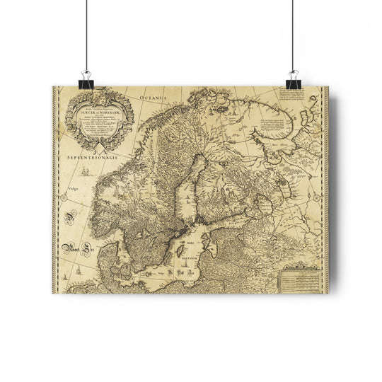 Old Map of Sweden - Print