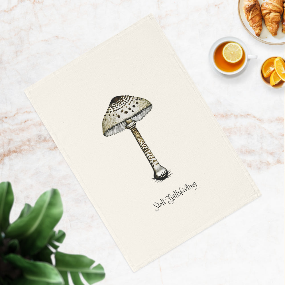 "Stolt Fjällskivling" - Organic Tea Towel with Edible Mushrooms
